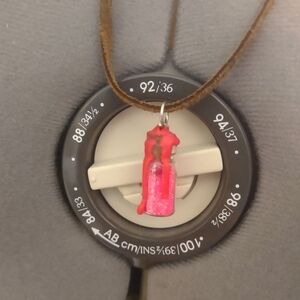 💸 ALBE Pink Glitter Fairy Dust Pendant Necklace